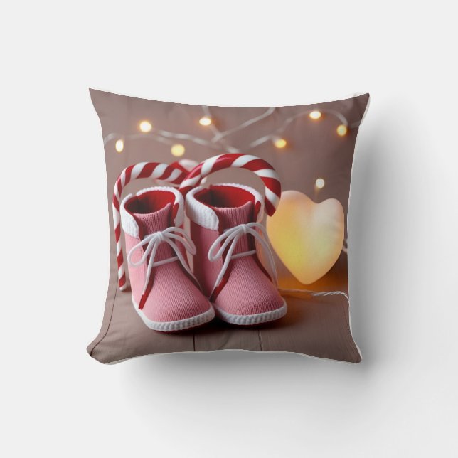 Charming 3D Baby-Bootyer: Dubbla-sidig utstrålning Kudde (Framsida)