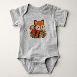 Charming 3D Layered Paper Cut Fox with XOXO Patter T Shirt