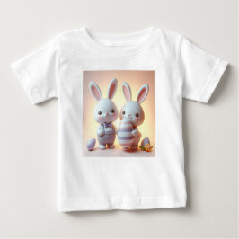 Charming 3D-Påskhare med festive Egg T Shirt
