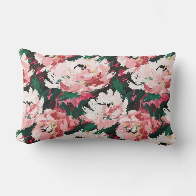 Charming Abract Watercolor Peonies Lumbarkudde (Framsida)