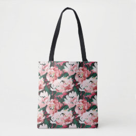 Charming Abract Watercolor Peonies Tygkasse