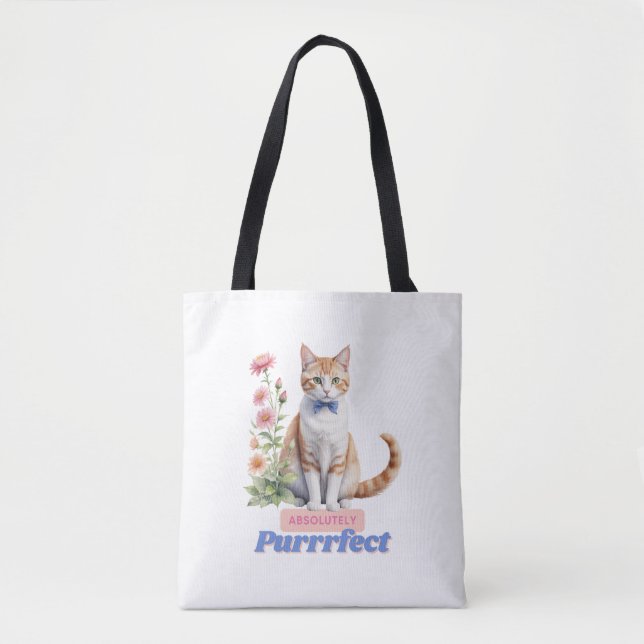 Charming "Absolut Purrrfect"-katt Tygkasse (Framsida)