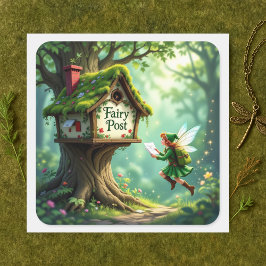 Charming Adsible Whimsime Fairy Post Sälar Fyrkantigt Klistermärke