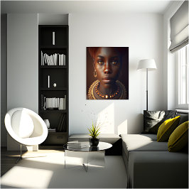 Charming African Woman Porträtt Canvastryck