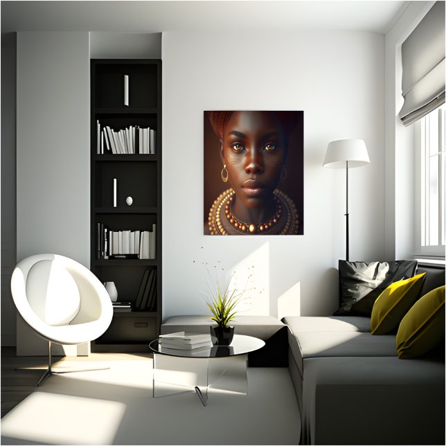 Charming African Woman Porträtt Canvastryck (Skapare uppladdad)