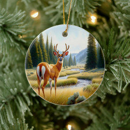 Charming American Antelope Animal Keepsake Julgransprydnad Keramik