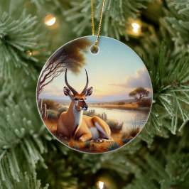 Charming American Antelope Animal Keepsake Julgransprydnad Keramik