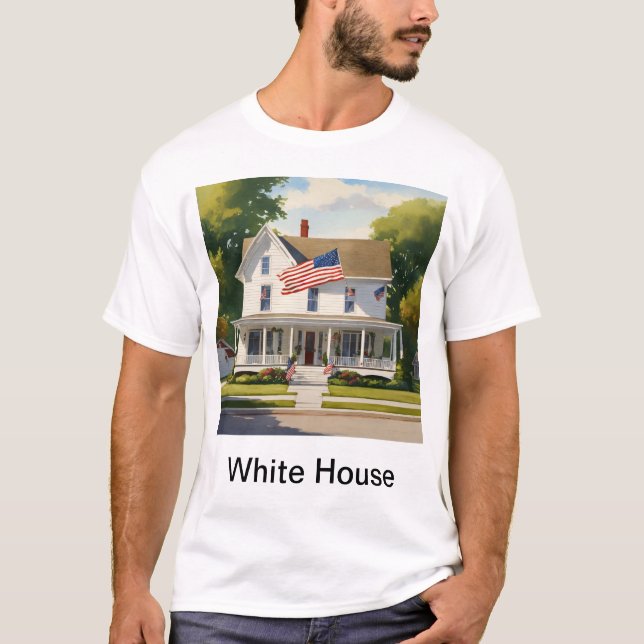 Charming American-Stil Home in Picturesque Suburb T Shirt (Framsida)