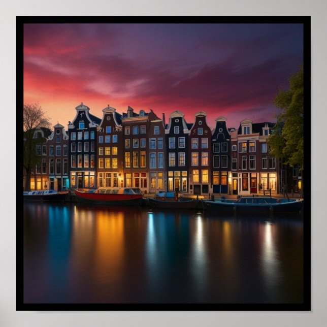 Charming Amsterdam City Poster (Framsidan)