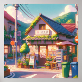 Charming Anime-Stil Local Shop Art Poster