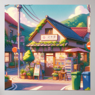 Charming Anime-Stil Local Shop Art Poster