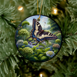 Charming Anise Swallowtail Butterfly Julgransprydnad Keramik