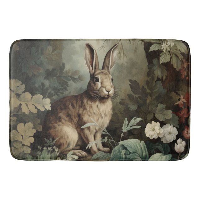 Charming Antique Hare i Lush Forest Badrumsmatta (Framsidan)