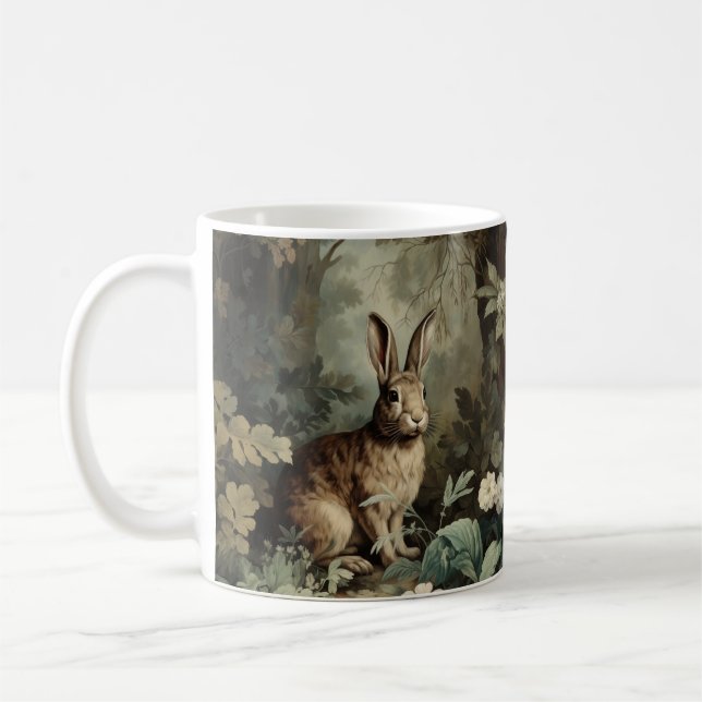 Charming Antique Hare i Lush Forest Kaffemugg (Vänster)