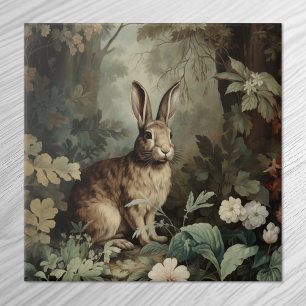Charming Antique Hare i Lush Forest Kakelplatta