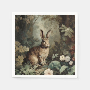 Charming Antique Hare i Lush Forest Pappersservett