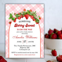 Charming Arch Rosa Strawberry Gingham Baby Shower