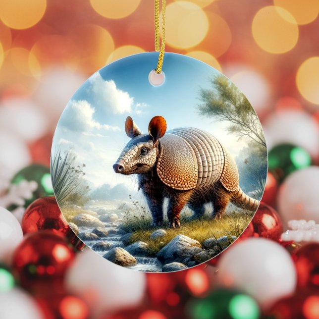 Charming Armadillo Keepsake Julgransprydnad Keramik (Skapare uppladdad)
