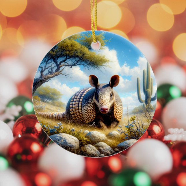 Charming Armadillo Keepsake Julgransprydnad Keramik (Skapare uppladdad)