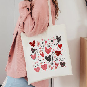 Charming Artistic Kärlek Hearts Tygkasse