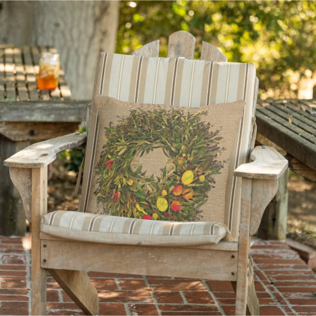 Charming Autumn Harvest Season Blommigt  Wandeans  Utomhuskudde (Stol)