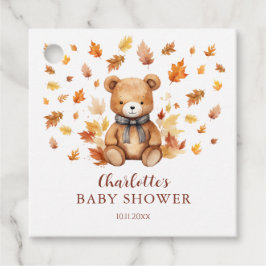 Charming Autumn Nalle Baby Shower Gåvor Etiketter