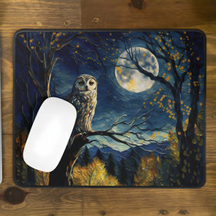 Charming Autumn Natten, Wise Uggla och Full Moon - Musmatta