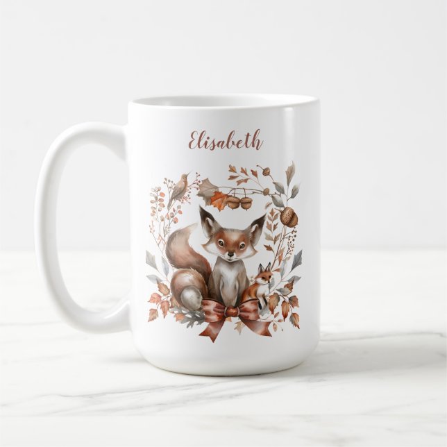 Charming Autumnal Woodland Scene Fox Kaffemugg (Vänster)