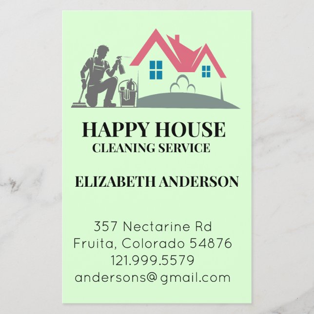 Charming av Anpassningsbarna House Städning Home S Flygblad (Framsidan)