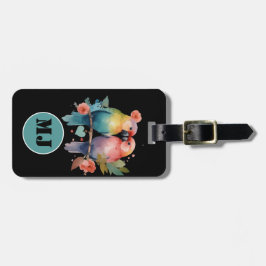 Charming av Love birds i pasteller. Personlig Bagagebricka