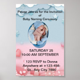 Charming Baby Naming Ceremony-inbjudan Poster