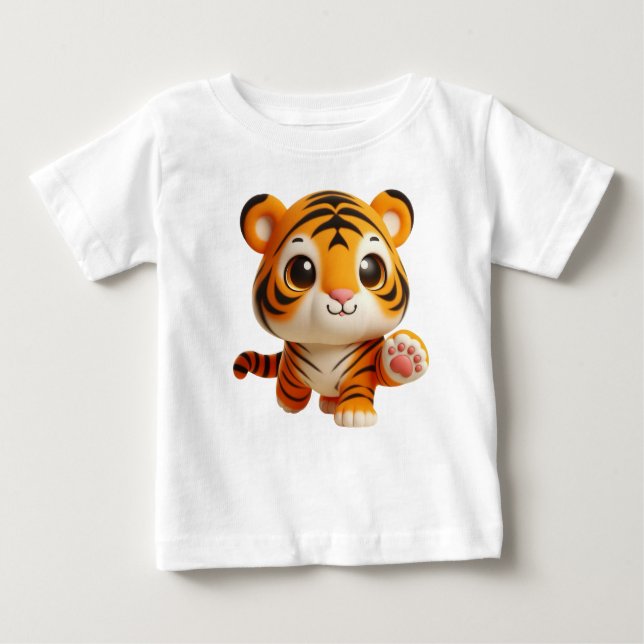 Charming Baby Tiger i en leksak T Shirt (Framsida)