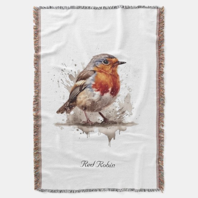 Charming Backyard Robin, anpassningsbar Filt (Framsidan Vertikal)
