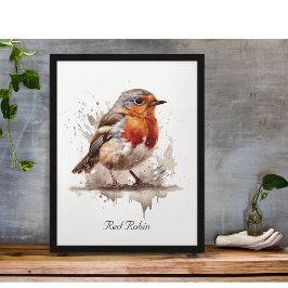 Charming Backyard Robin, anpassningsbar Poster