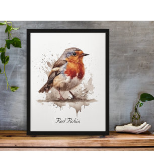 Charming Backyard Robin, anpassningsbar Poster