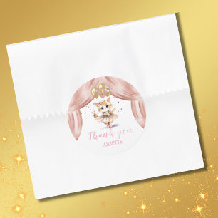Charming Ballerina Cat First Birthday Girl Namn Runt Klistermärke