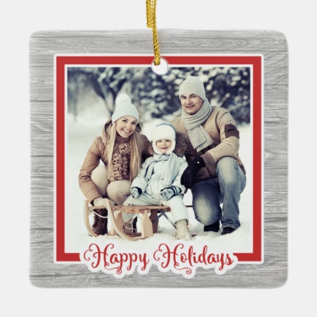 Charming Barnwood Instagram Photo jul Julgransprydnad Keramik (Framsida)