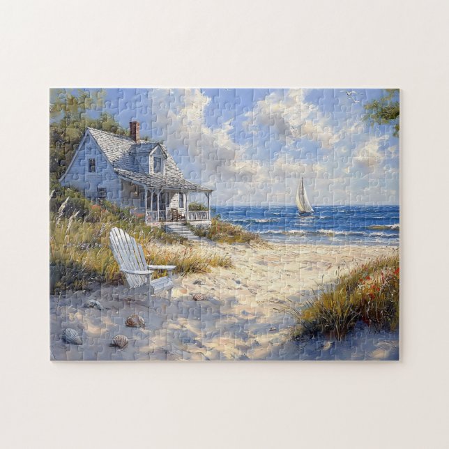 Charming Beachfront Cottage Scenia Ocean View Pussel (Horisontell)