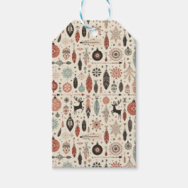 Charming Beige Boho jul Presentetikett