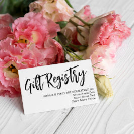 Charming Black Calligraphy Bröllop Registry Tilläggskort