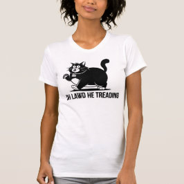 Charming Black Cat Illustration T Shirt