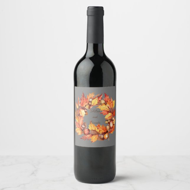 Charming Blommigt Elegance Vin Label Art Vinflaska Etikett (Framsida)