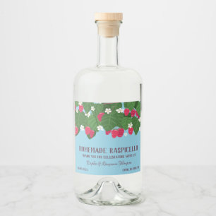 Charming Blommigt Raspberry Liqueur Tack Spritflaskor Etikett