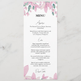 Charming Blommigt Rosa Wisteria Menu Meny