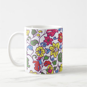 Charming Blommigt: Sömlös Garden Struktur Kaffemugg