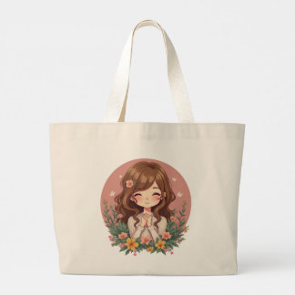Charming Blommigt Tote Bag Jumbo Tygkasse