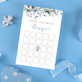 Charming Blue Barnkläders Baby Shower Bingo