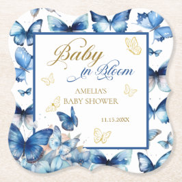 Charming Blue Butterfly Baby i Bloom Baby Shower Underlägg Papper