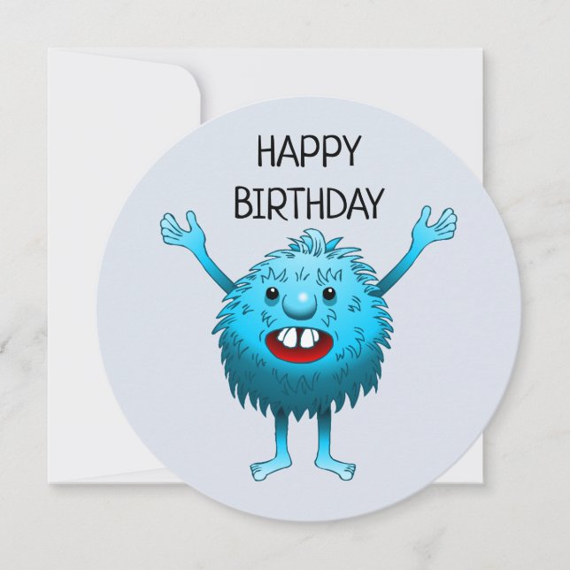 Charming Blue Creature Inbjudningar (Framsida)