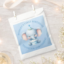 Charming Blue Elephant Birthday Tack